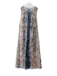 linen – side open dress / botanical 25-C3