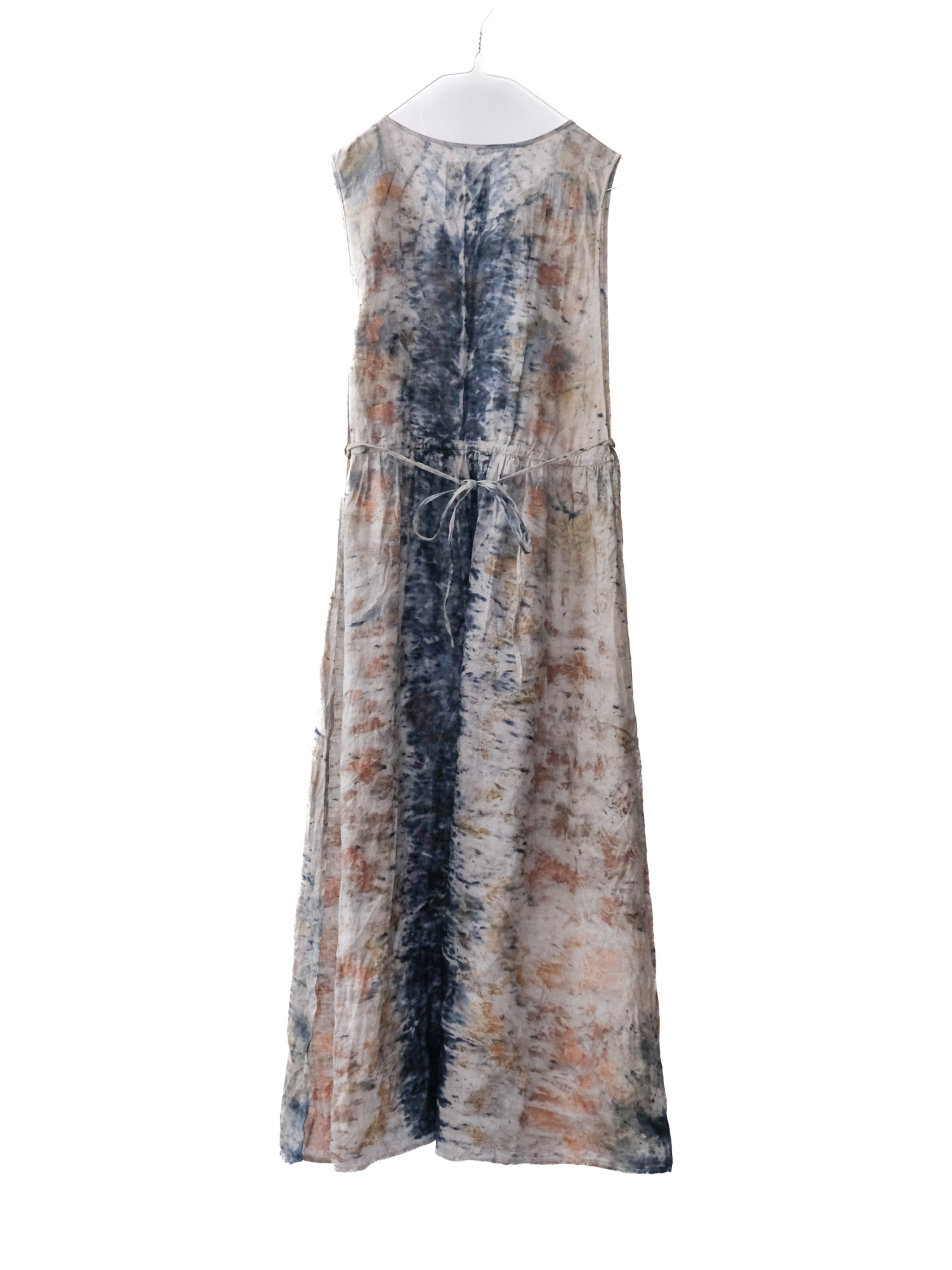 linen – side open dress / botanical 25-C3