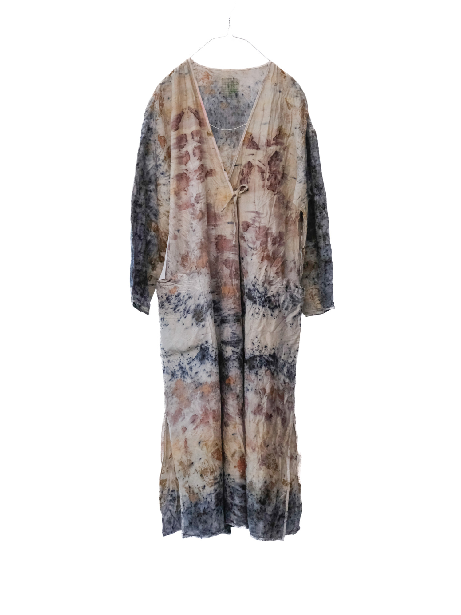 wool&cupra – wrap coat / botanical 25-D1