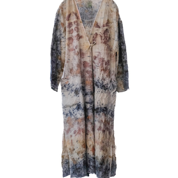 wool&cupra – wrap coat / botanical 25-D1