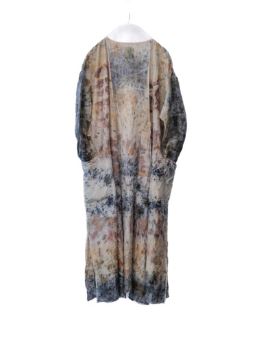 wool&cupra – wrap coat / botanical 25-D1