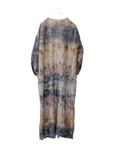 wool&cupra – wrap coat / botanical 25-D1