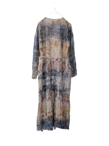 wool&cupra – wrap coat / botanical 25-D1