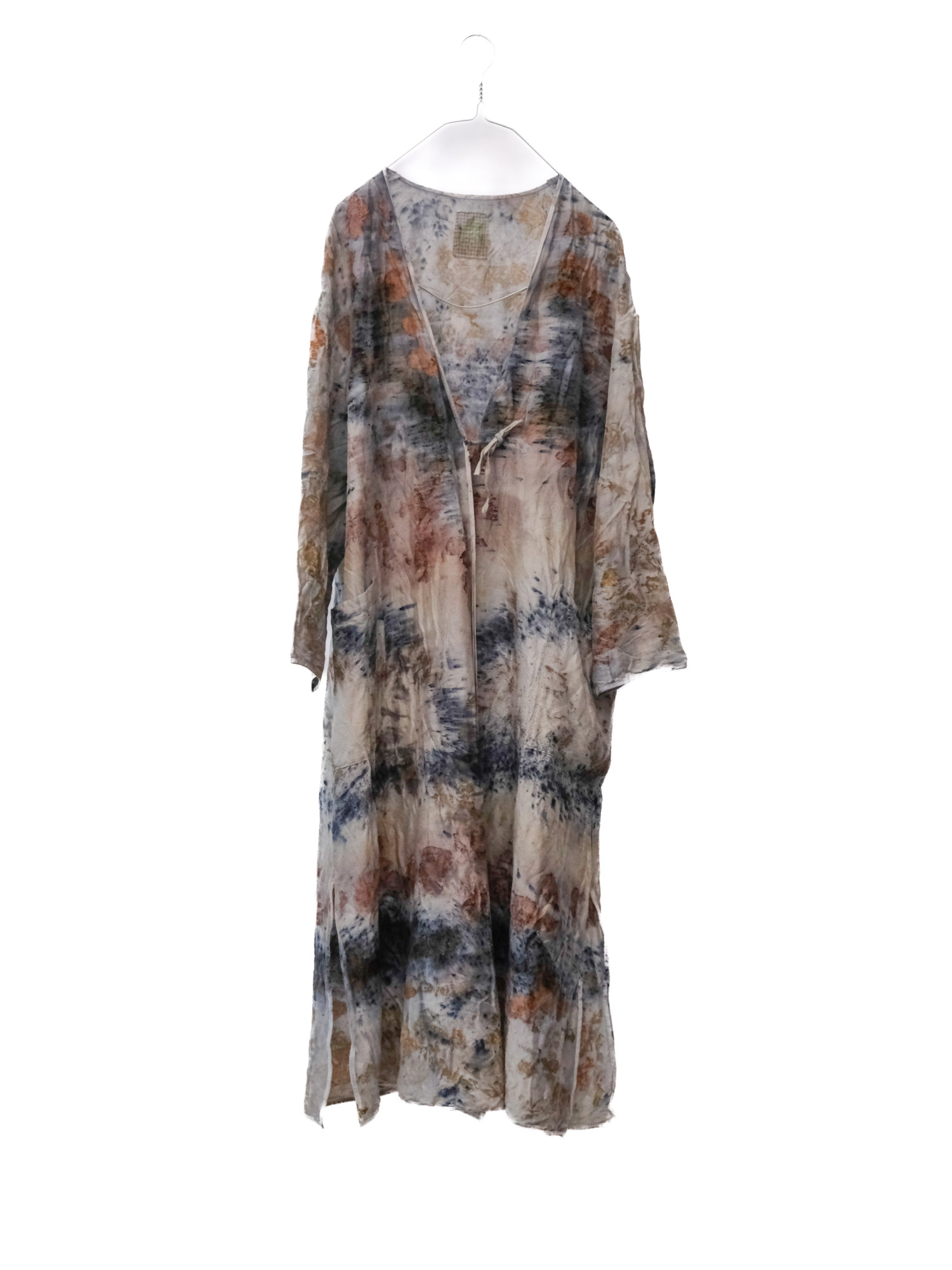 wool&cupra – wrap coat / botanical 25-D2