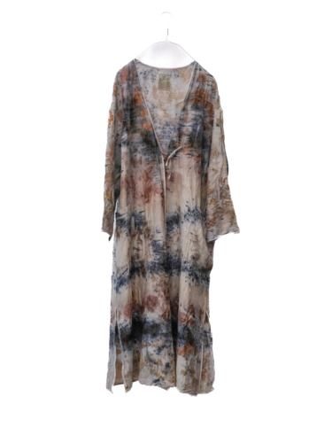 wool&cupra – wrap coat / botanical 25-D2