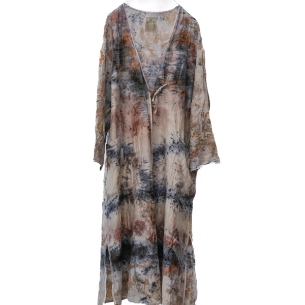 wool&cupra – wrap coat / botanical 25-D2