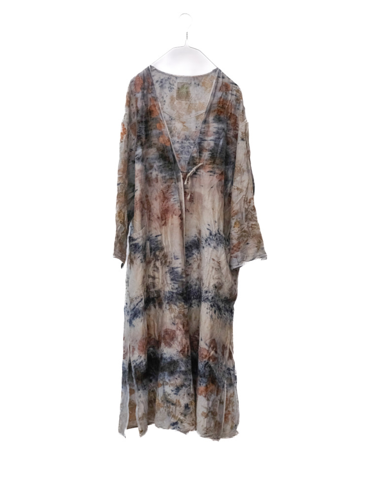 wool&cupra – wrap coat / botanical 25-D2