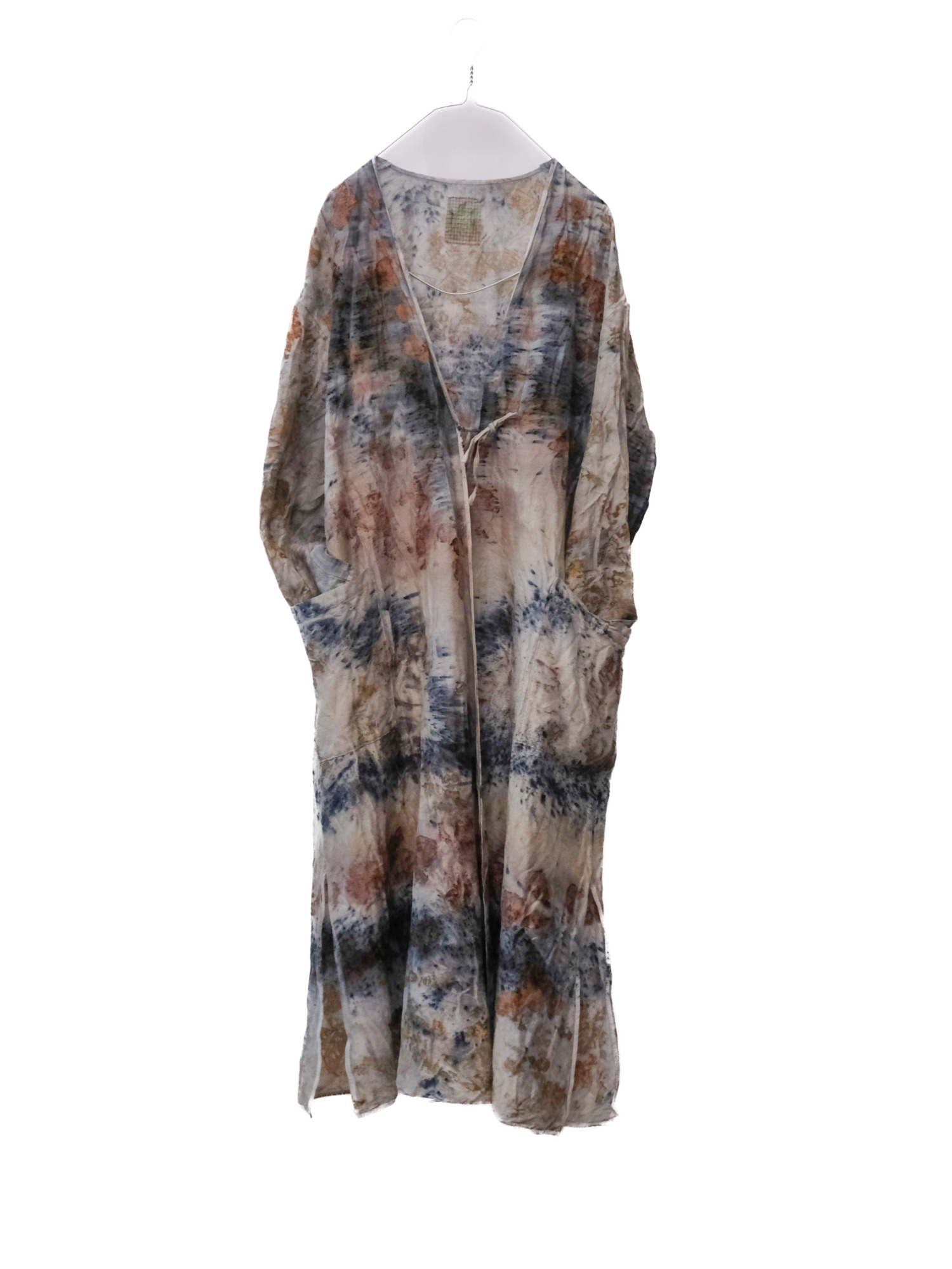 wool&cupra – wrap coat / botanical 25-D2