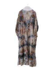 wool&cupra – wrap coat / botanical 25-D2