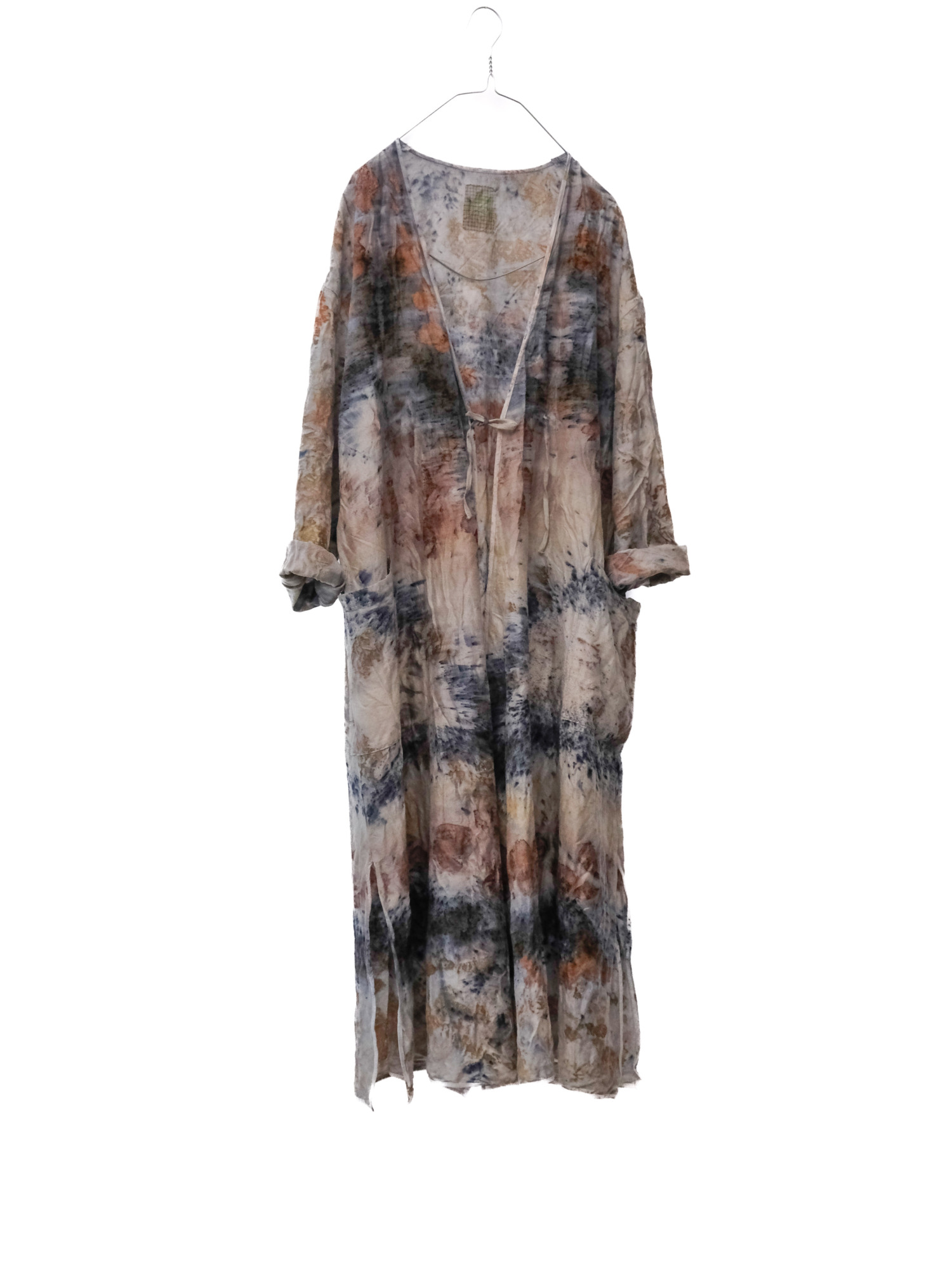 wool&cupra – wrap coat / botanical 25-D2