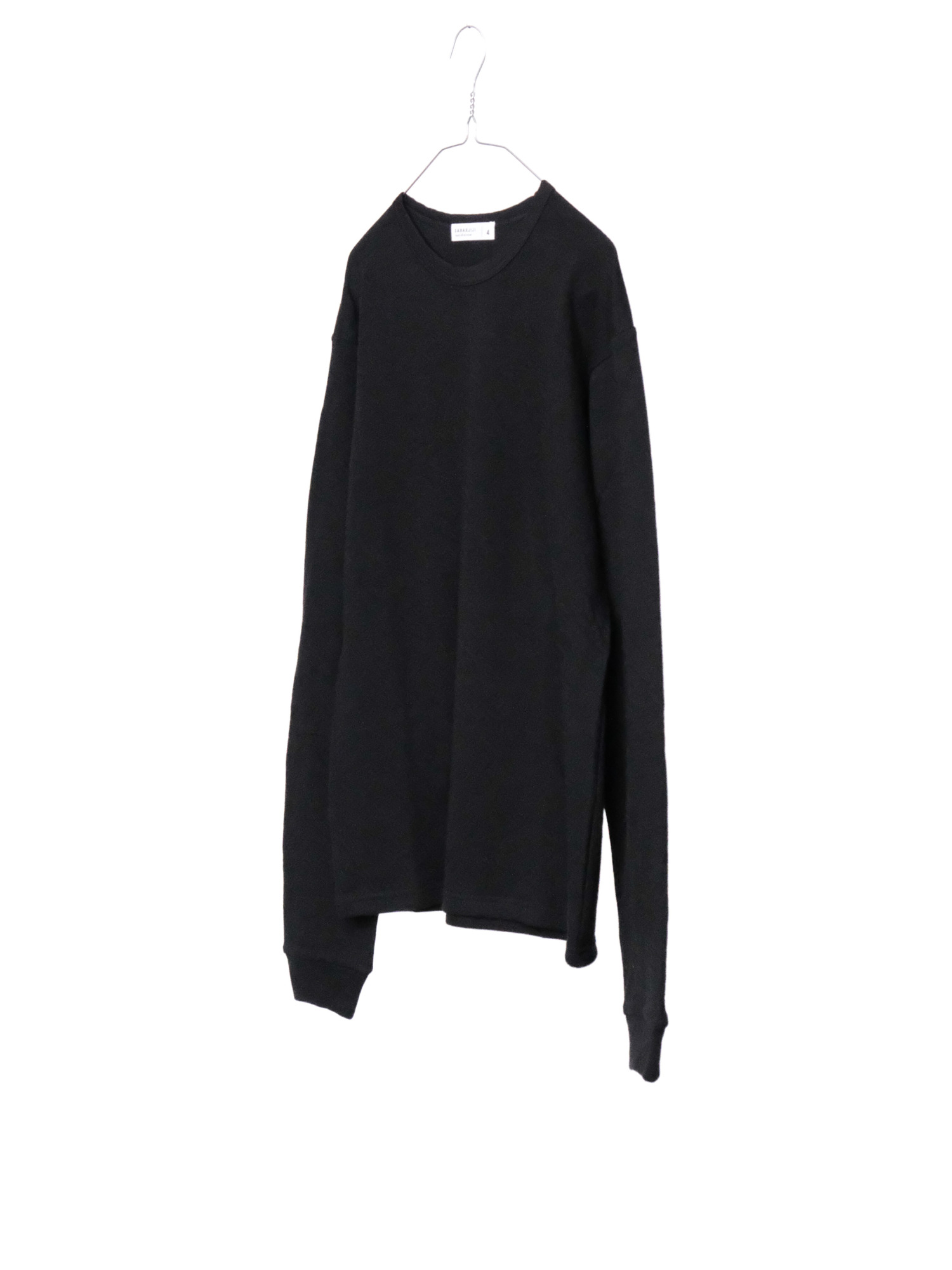 コットンガーゼWフェイスメンズTEE 長袖 / Black