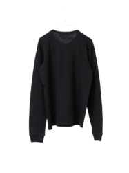 コットンガーゼWフェイスメンズTEE 長袖 / Black