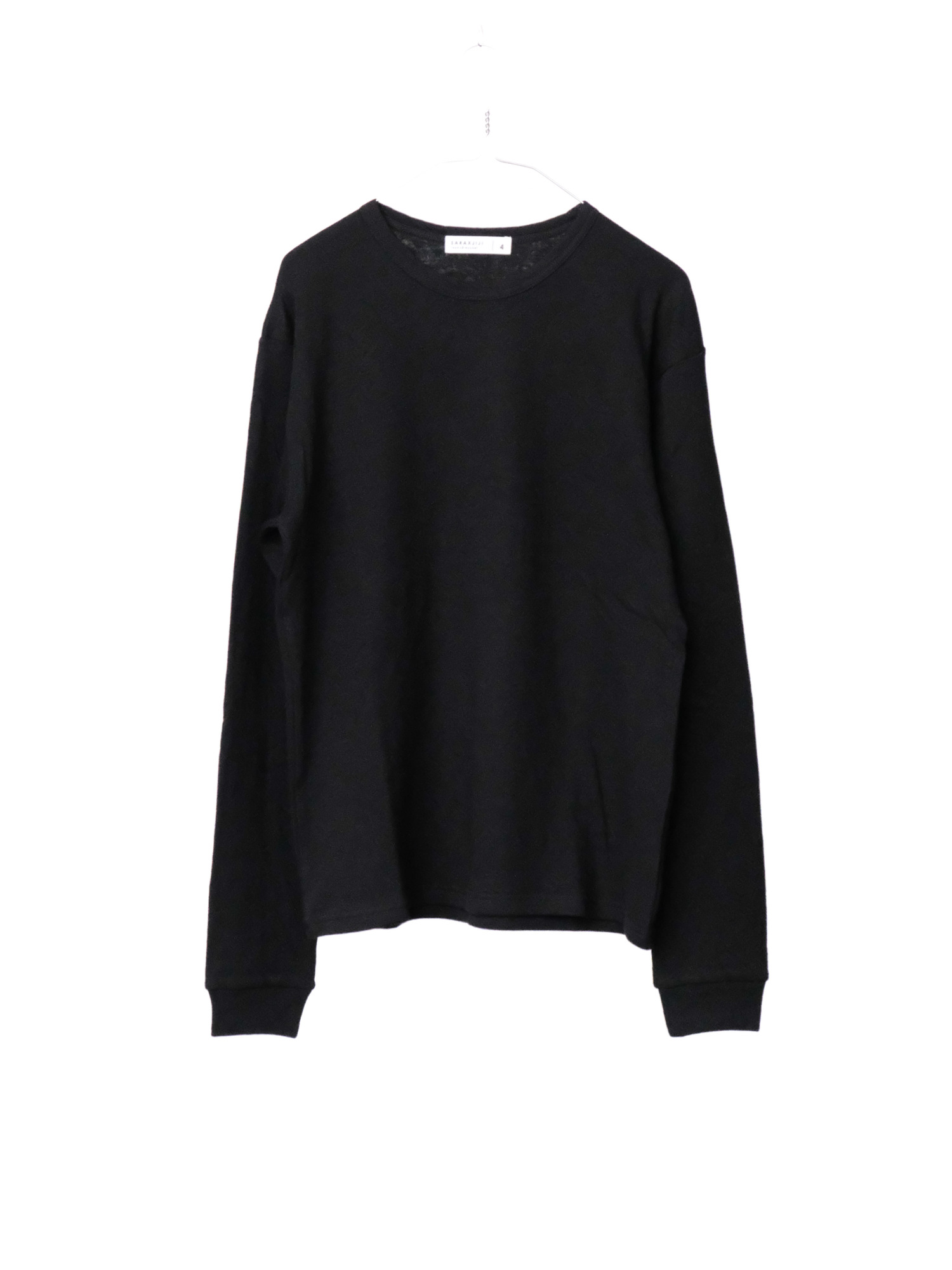 コットンガーゼWフェイスメンズTEE 長袖 / Black