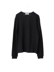 コットンガーゼWフェイスメンズTEE 長袖 / Black