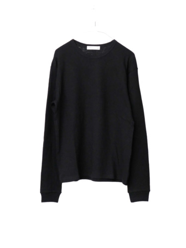 コットンガーゼWフェイスメンズTEE 長袖 / Black