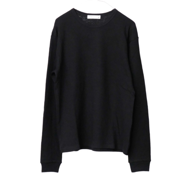 コットンガーゼWフェイスメンズTEE 長袖 / Black