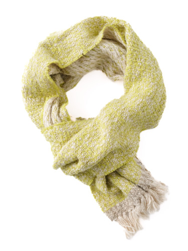 ガラ紡 Muffler Stole Double Face / Lime