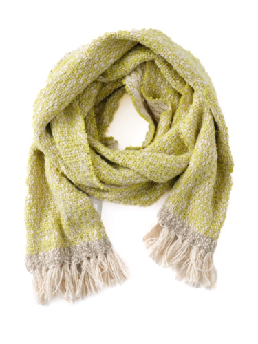ガラ紡 Muffler Stole Double Face / Lime