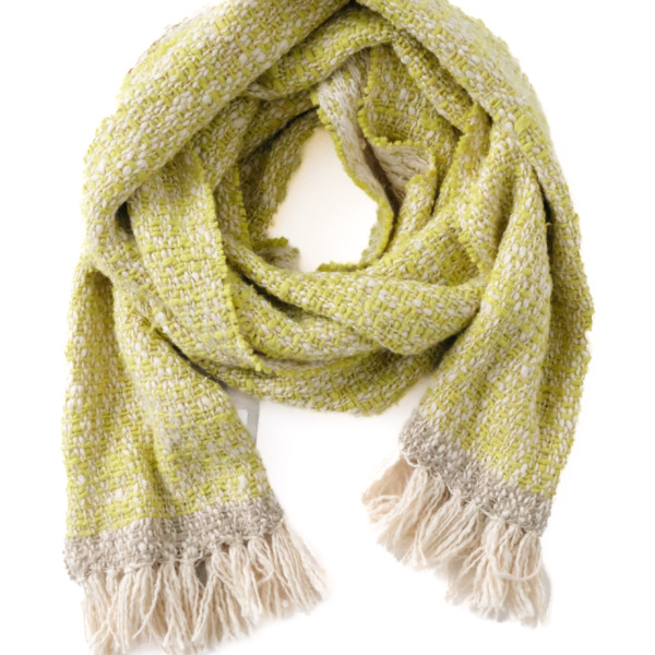 ガラ紡 Muffler Stole Double Face / Lime