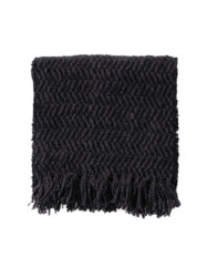 ガラ紡 Muffler Stole Heringbone / Charcoal Black