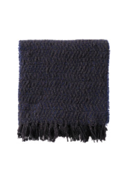 ガラ紡 Muffler Stole Heringbone / Charcoal Navy