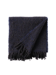 ガラ紡 Muffler Stole Heringbone / Charcoal Navy