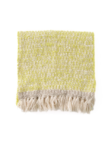 ガラ紡 Muffler Stole Double Face / Lime