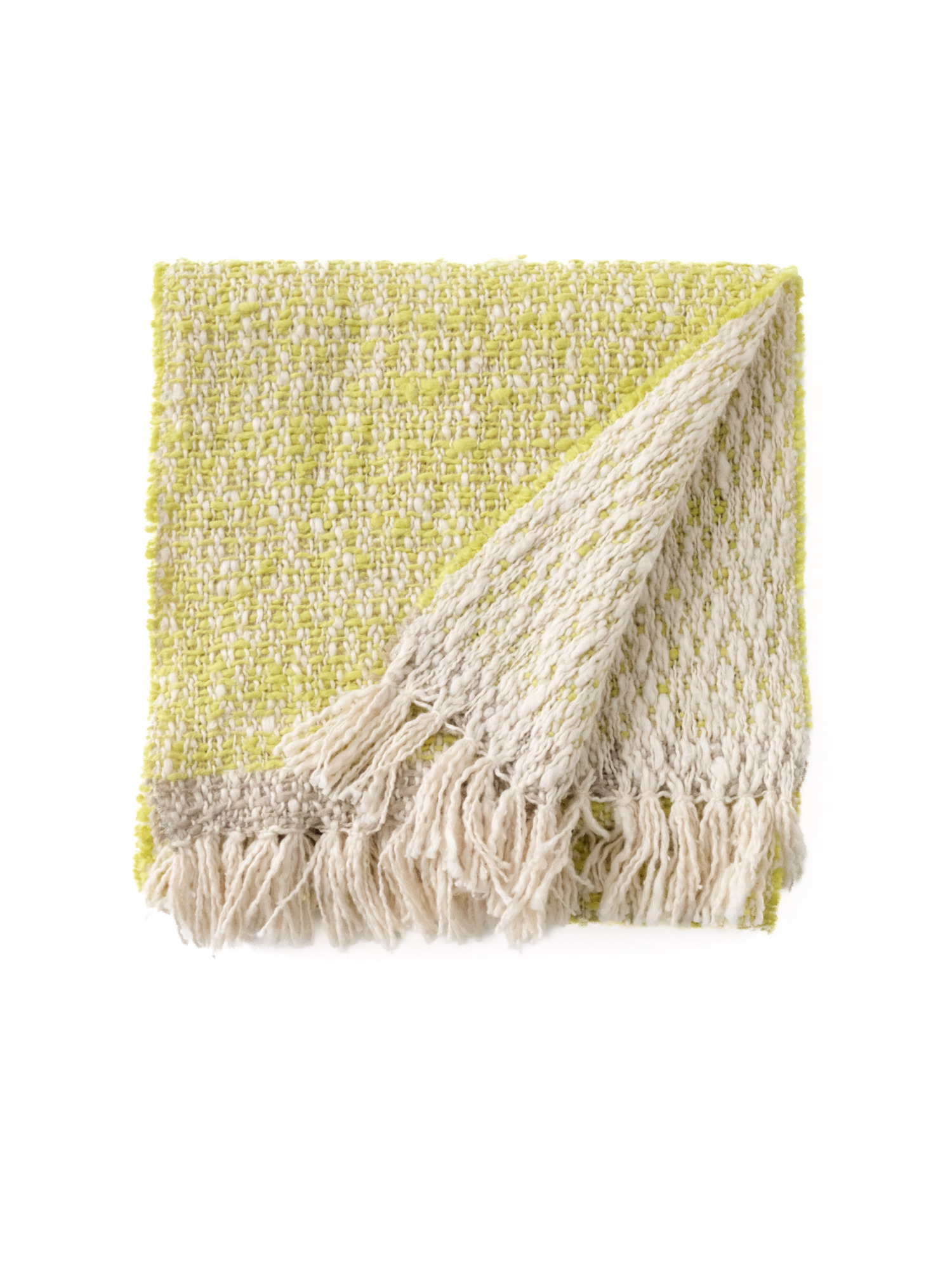 ガラ紡 Muffler Stole Double Face / Lime