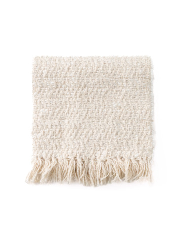 ガラ紡 Muffler Stole Heringbone / Ivory