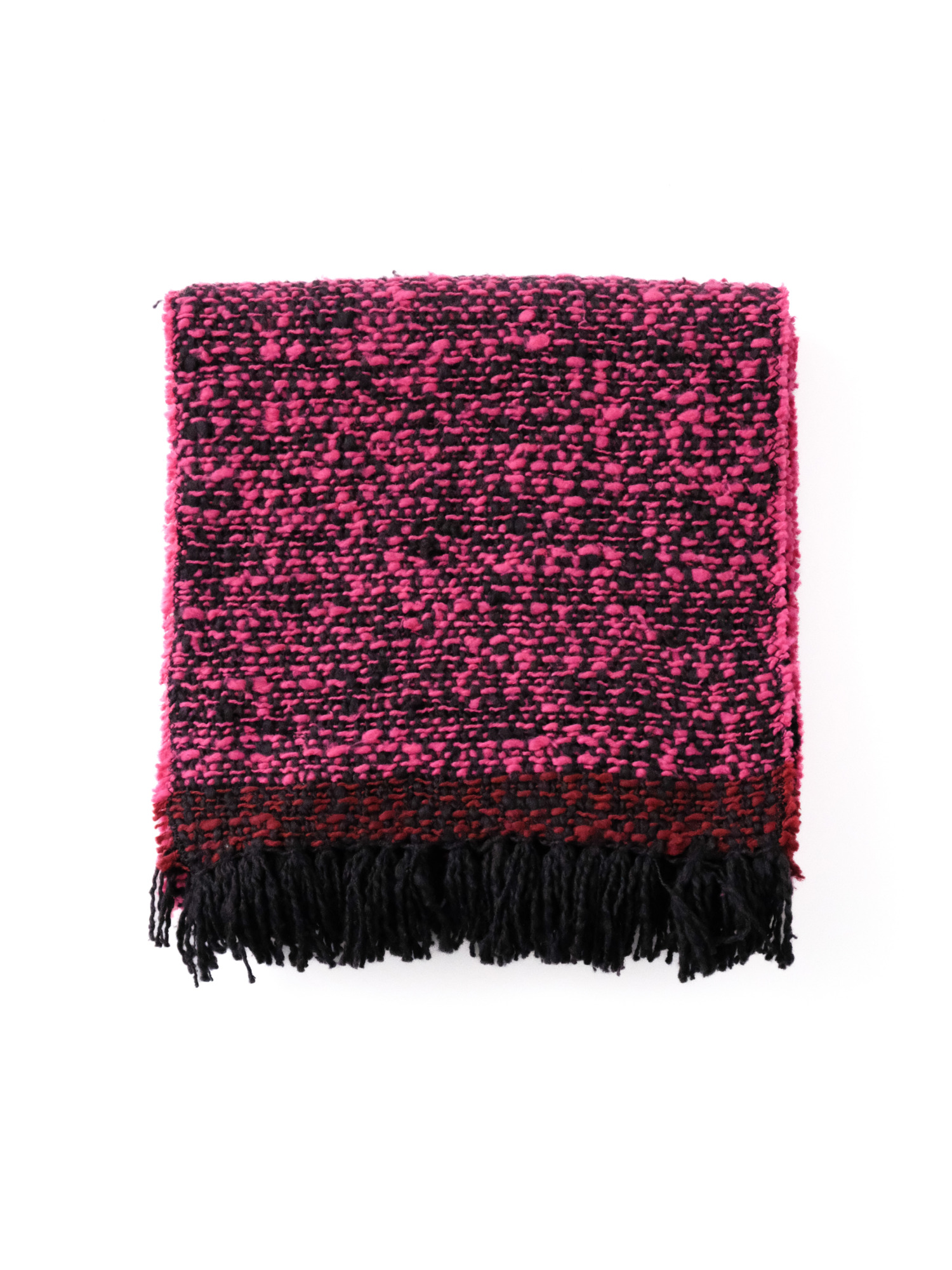 ガラ紡 Muffler Stole Double Face / Charcoal Pink