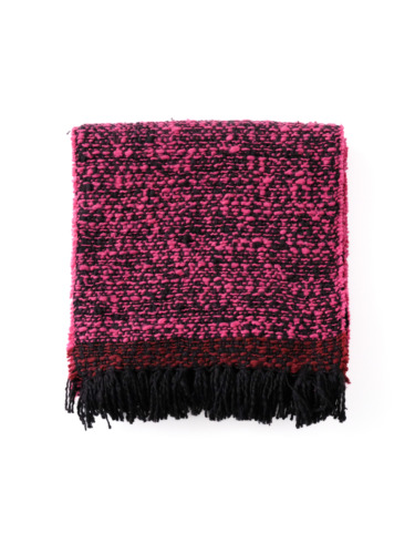 ガラ紡 Muffler Stole Double Face / Charcoal Pink