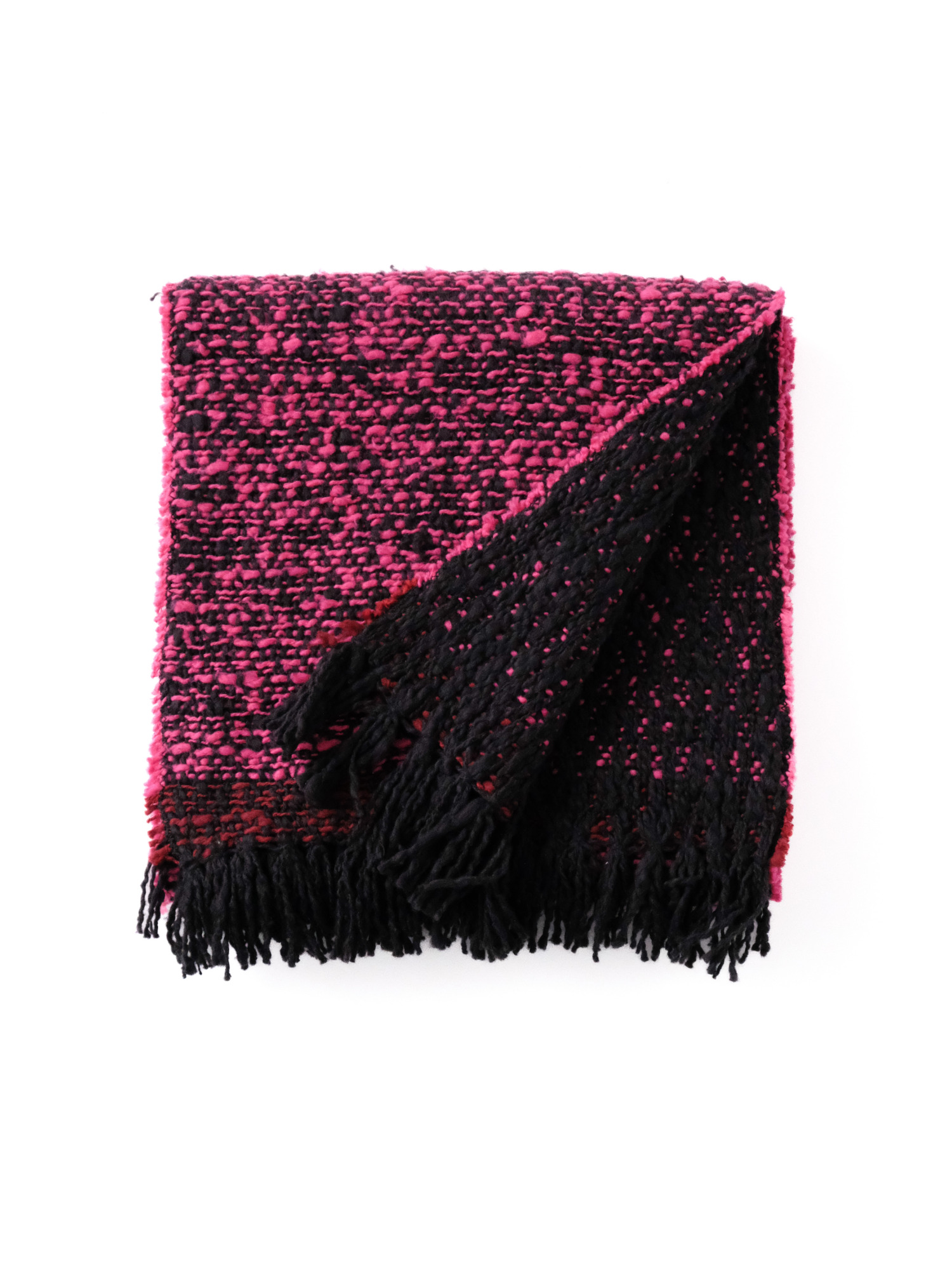 ガラ紡 Muffler Stole Double Face / Charcoal Pink
