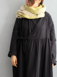 ガラ紡 Muffler Stole Double Face / Lime