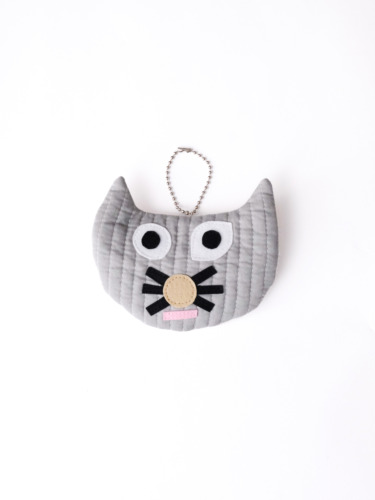 猫ポーチ グレー /  25-E09