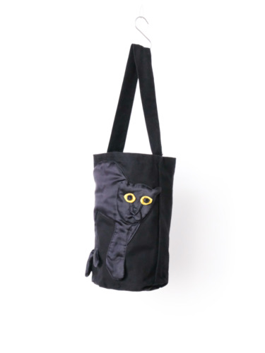 筒バック 怒っているネコ 黒 / 25-E35