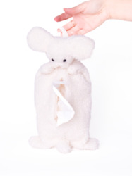 ワンコのティッシュカバー / 白(吊りタイプ)