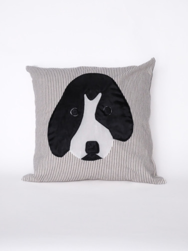 クッション 犬 黒 / 25-E17