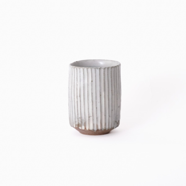 粉引切立湯呑 / 鎬