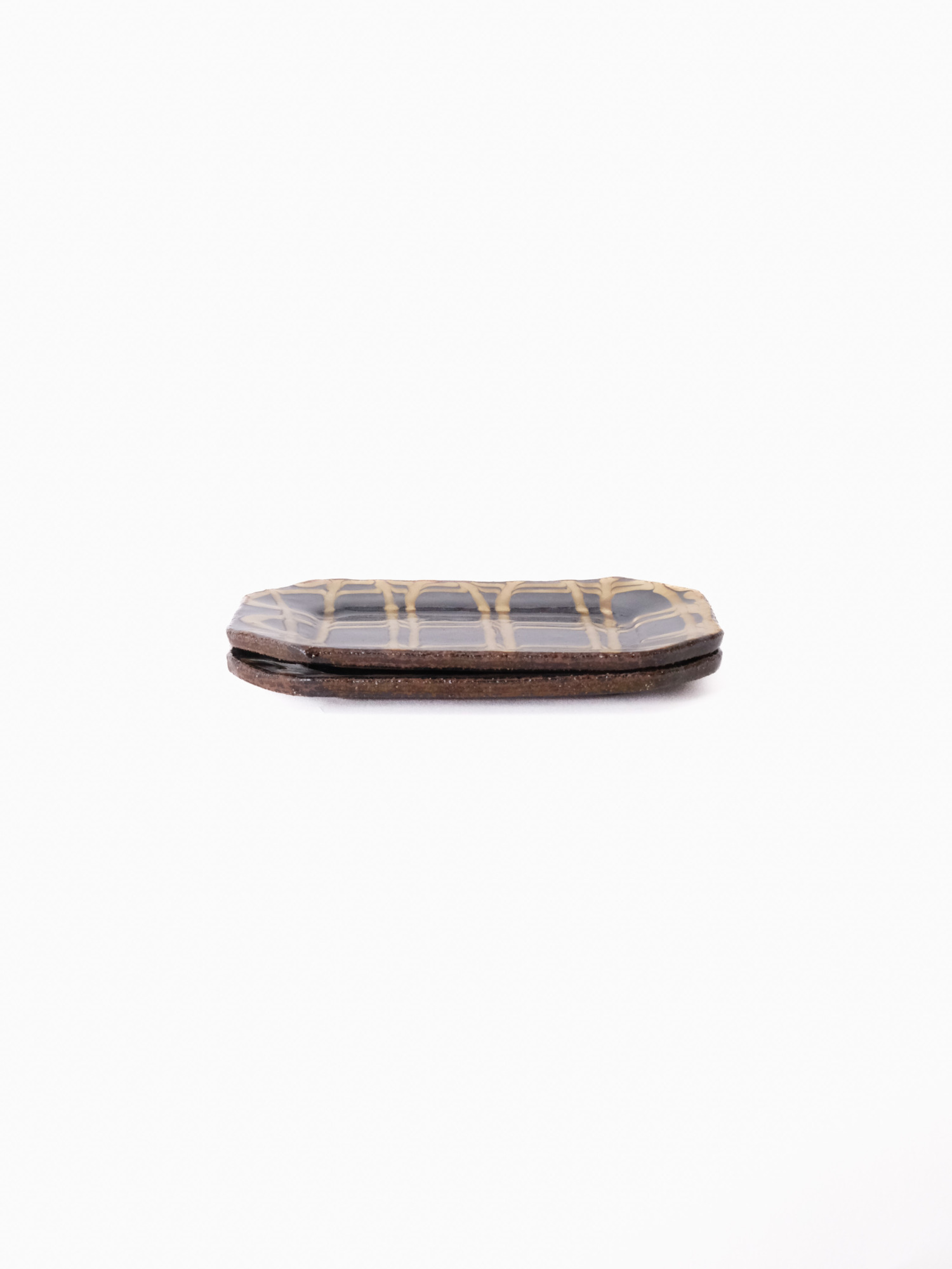 スリップウェア 長八角皿/小 26-d2