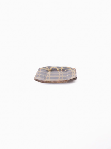 スリップウェア 長八角皿/小 26-d2