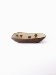 スリップウェア 長方鉢/中 26-c2