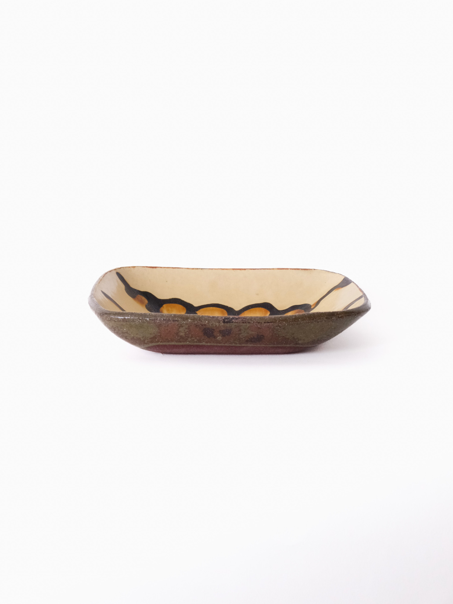 スリップウェア 長方鉢/中 26-c3