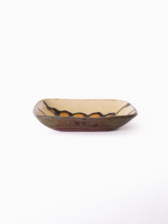 スリップウェア 長方鉢/中 26-c3