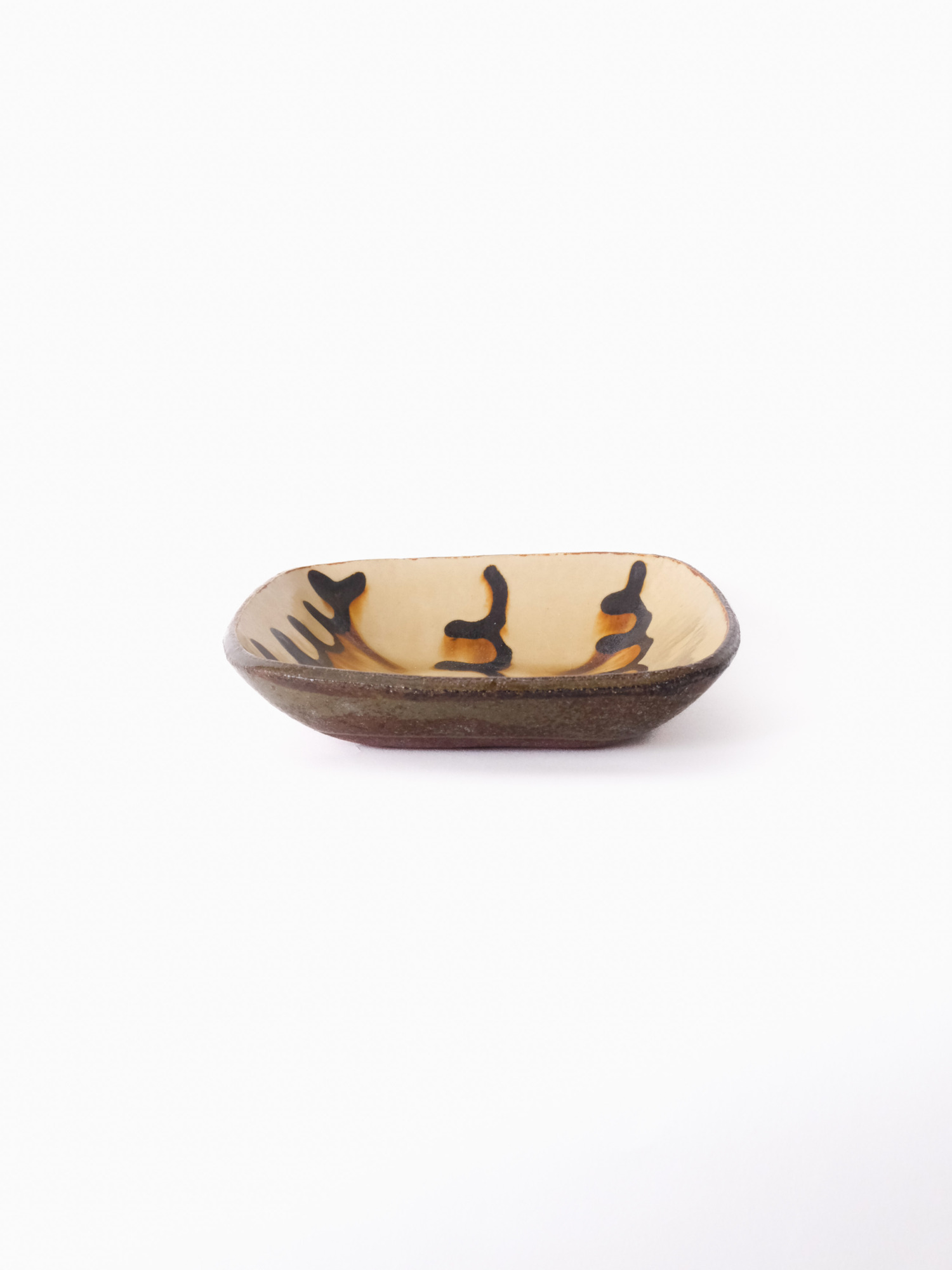 スリップウェア 長方鉢/中 26-c3