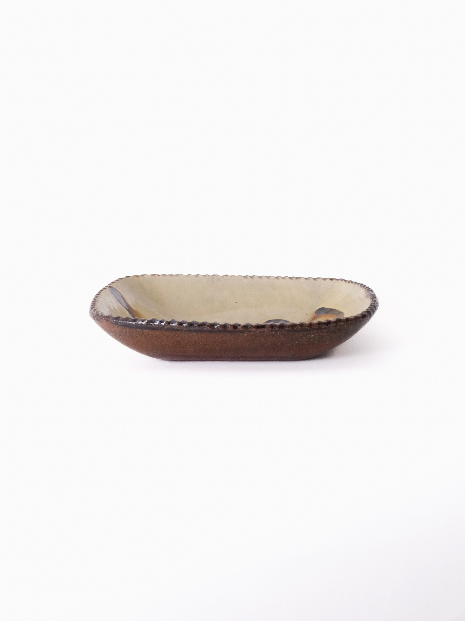 スリップウェア 長方鉢/中 26-c4