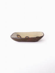 スリップウェア 長方鉢/中 26-c4