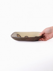 スリップウェア 長方鉢/中 26-c4