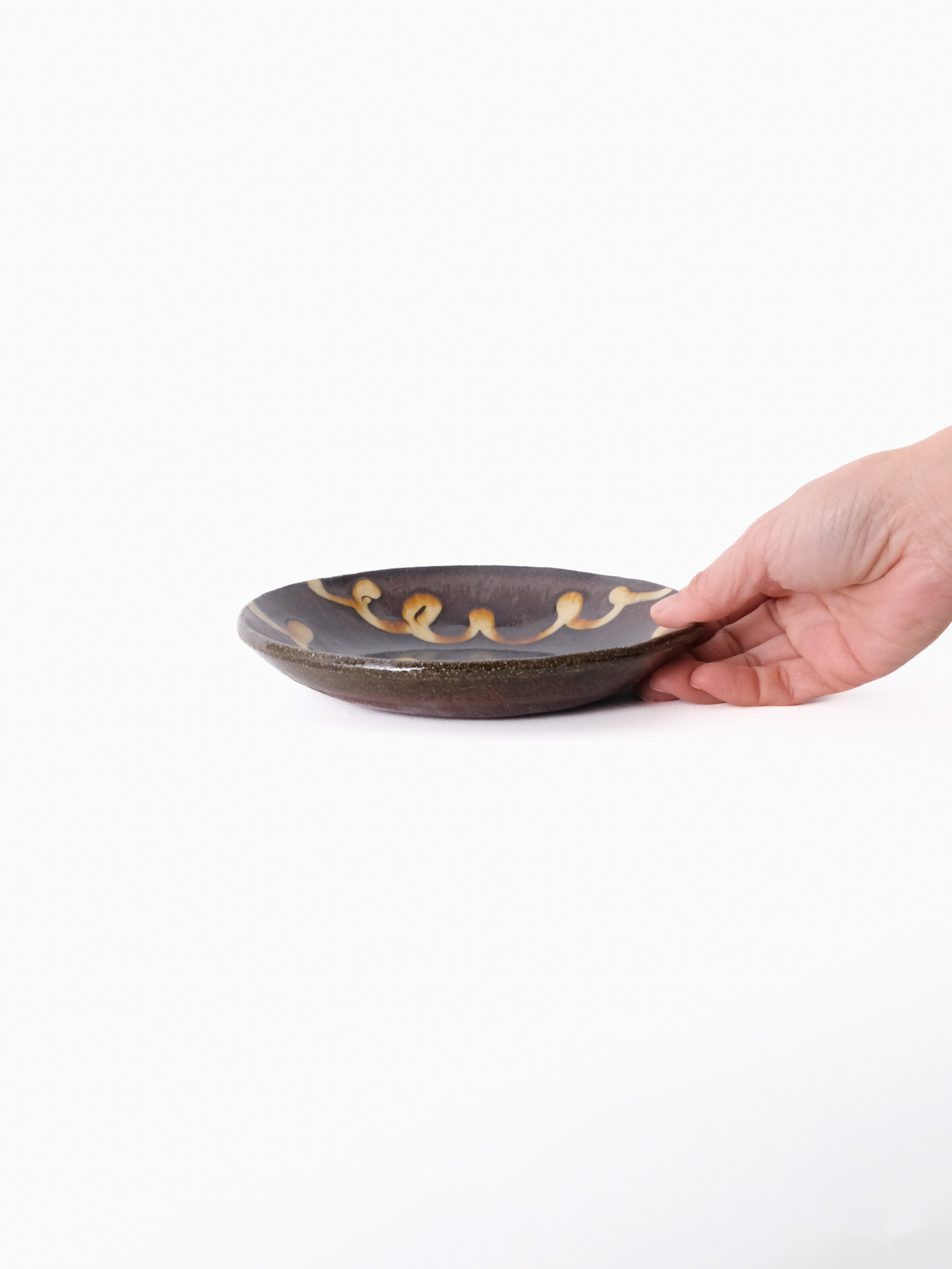 スリップウェア 丸皿 26-a1