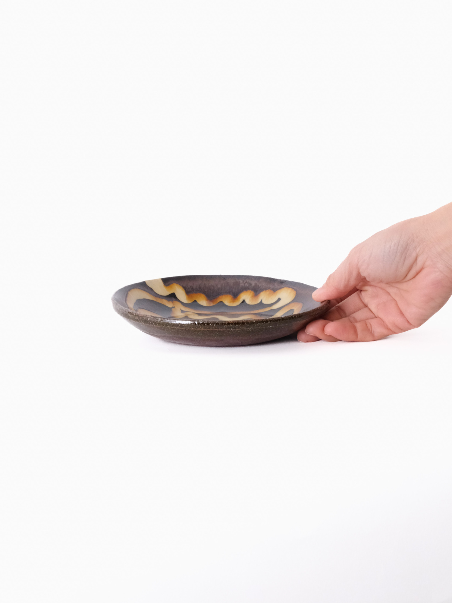 スリップウェア 丸皿 26-a3