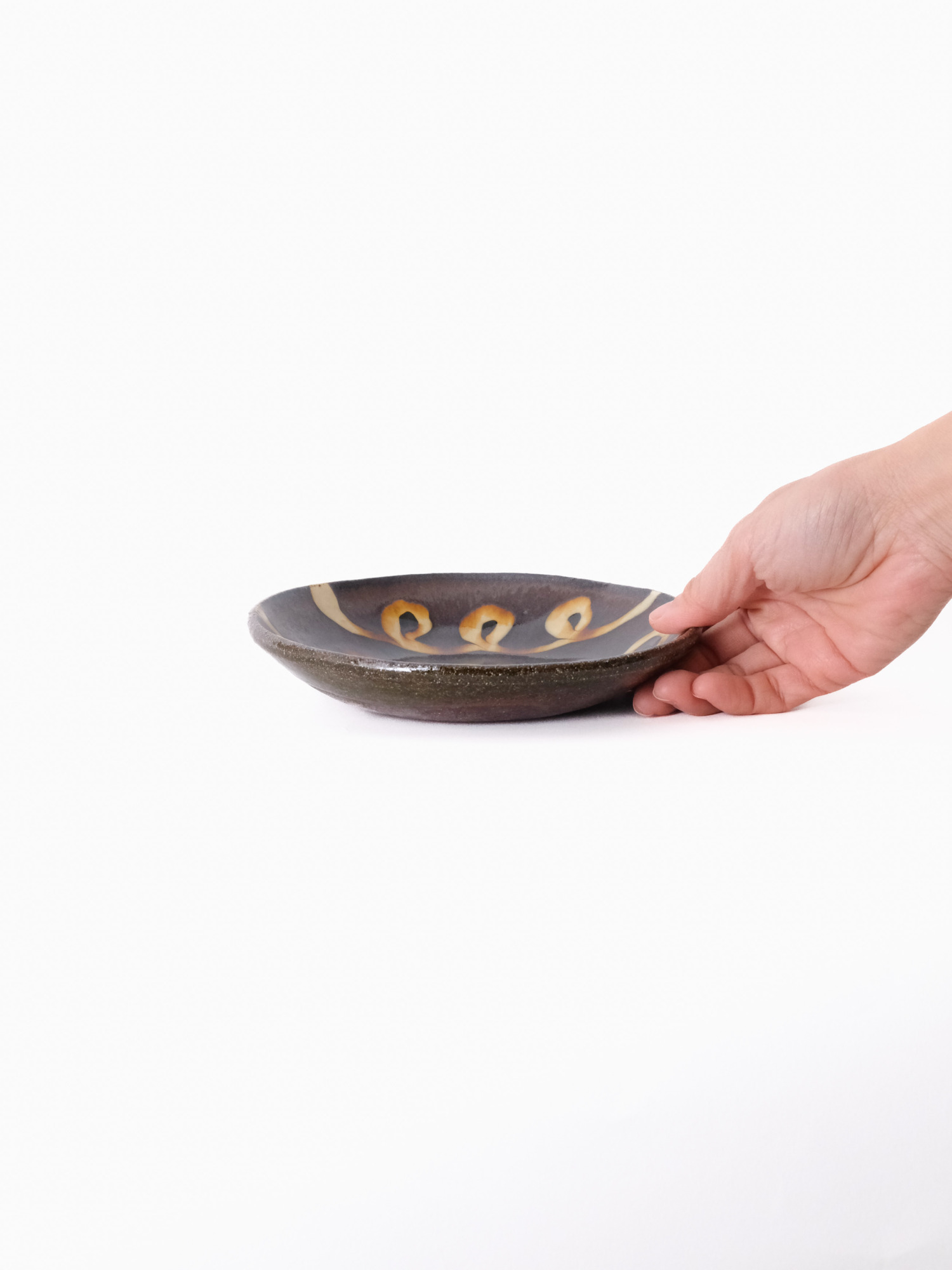 スリップウェア 丸皿 26-a5